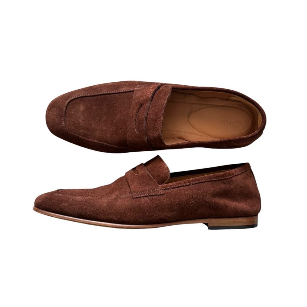 Clarks Brown Suede Penny Loafers